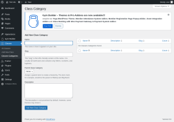 Page screenshot: Classes → Classes Categories