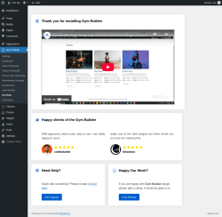Page screenshot: Gym Builder → Get Help