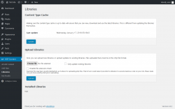 Page screenshot: H5P Content → Libraries