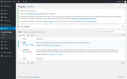 Page screenshot: Plugins ‹ Test site — WordPress