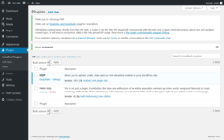 Page screenshot: Plugins ‹ Test site — WordPress