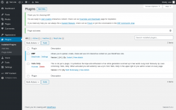 Page screenshot: Plugins ‹ Test site — WordPress