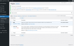 Page screenshot: Plugins ‹ Test site — WordPress