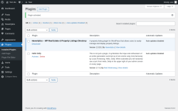 Page screenshot: Plugins &lsaquo; Test site &mdash; WordPress