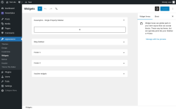 Page screenshot: Widgets &lsaquo; Test site &mdash; WordPress