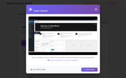 Page screenshot: Property Setup Wizard &lsaquo; Test site &mdash; WordPress
