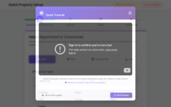 Page screenshot: Property Setup Wizard &lsaquo; Test site &mdash; WordPress