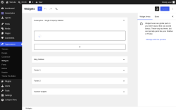 Page screenshot: Widgets &lsaquo; Test site &mdash; WordPress