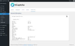 Page screenshot: hCaptcha &rarr; System Info
