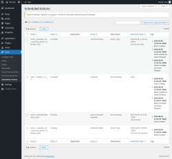 Page screenshot: Tools → Scheduled Actions