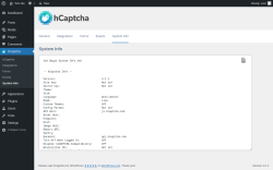 Page screenshot: hCaptcha &rarr; System Info