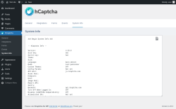 Page screenshot: hCaptcha → System Info