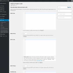 Page screenshot: Tools &rarr; Head & Footer Code