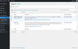 Page screenshot: Plugins &lsaquo; Test site &mdash; WordPress