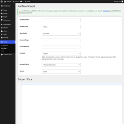Page screenshot: HFCM &rarr; Add New