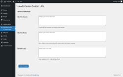 Page screenshot: Header footer Custom Html