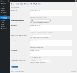 Page screenshot: Header footer Custom Html