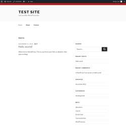 Page screenshot: Test site – Just another WordPress site