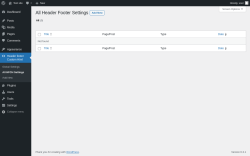 Page screenshot: Header footer Custom Html → All HFCH Settings
