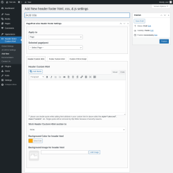 Page screenshot: Header footer Custom Html → Add New