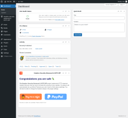 Page screenshot: Dashboard ‹ Test site — WordPress