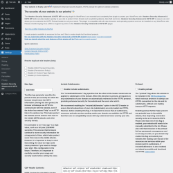 Page screenshot: Settings &rarr; Headers Security Advanced & HSTS WP
