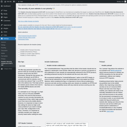 Page screenshot: Settings &rarr; Headers Security Advanced & HSTS WP