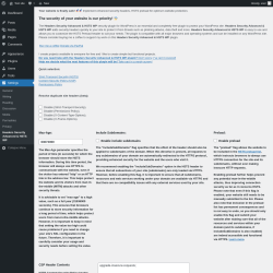 Page screenshot: Settings &rarr; Headers Security Advanced & HSTS WP