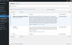 Page screenshot: Plugins &lsaquo; Test site &mdash; WordPress