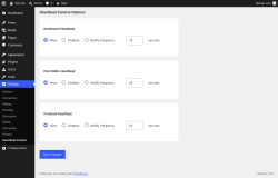 Page screenshot: Settings &rarr; Heartbeat Control