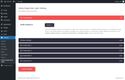 Page screenshot: Settings &rarr; Hearty Image Hover Light