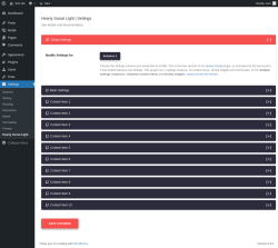 Page screenshot: Settings &rarr; Hearty Social Light