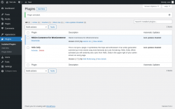 Page screenshot: Plugins &lsaquo; Test site &mdash; WordPress