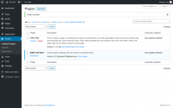 Page screenshot: Plugins &lsaquo; Test site &mdash; WordPress