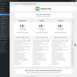 Page screenshot: Helpie FAQ  → Start Trial  ➤
