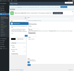 Page screenshot: Helpie FAQ  → Add New FAQ Group