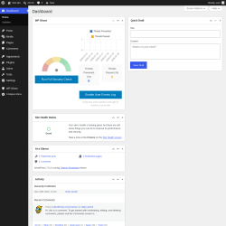 Page screenshot: Dashboard &lsaquo; Test site &mdash; WordPress
