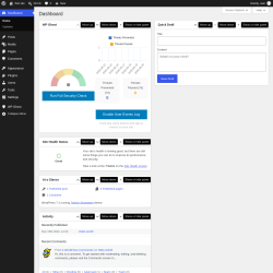 Page screenshot: Dashboard &lsaquo; Test site &mdash; WordPress