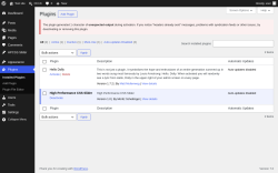 Page screenshot: Plugins &lsaquo; Test site &mdash; WordPress