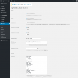 Page screenshot: Settings &rarr; CODE BLOCK