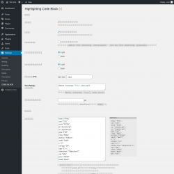 Page screenshot: Settings &rarr; CODE BLOCK