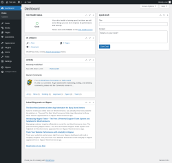 Page screenshot: Dashboard ‹ Test site — WordPress