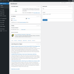 Page screenshot: Dashboard ‹ Test site — WordPress
