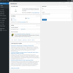 Page screenshot: Dashboard ‹ Test site — WordPress