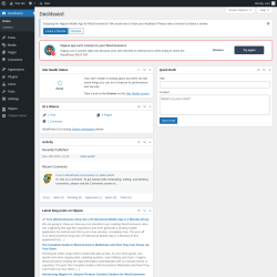 Page screenshot: Dashboard ‹ Test site — WordPress