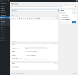 Page screenshot: Listings → Add Listing