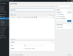 Page screenshot: Vendors → Add Vendor