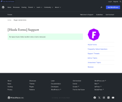 Page screenshot: Hizzle Forms &rarr; Support Forum