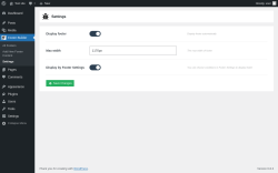 Page screenshot: Footer Builder → Settings