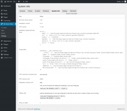 Page screenshot: 8b Home Value &rarr; Settings &rarr; System info